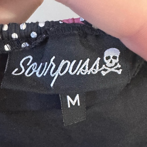 Sourpuss black & pink polka dot sailor mini rockabilly pinup sleeveless dress - Picture 5 of 5